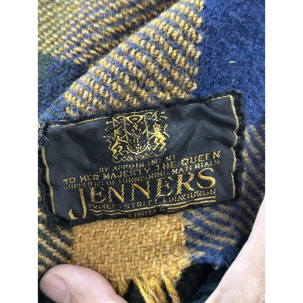 JENNERS Wool Plaid Throw Blanket With Fringe To Her Majesty The Queen
